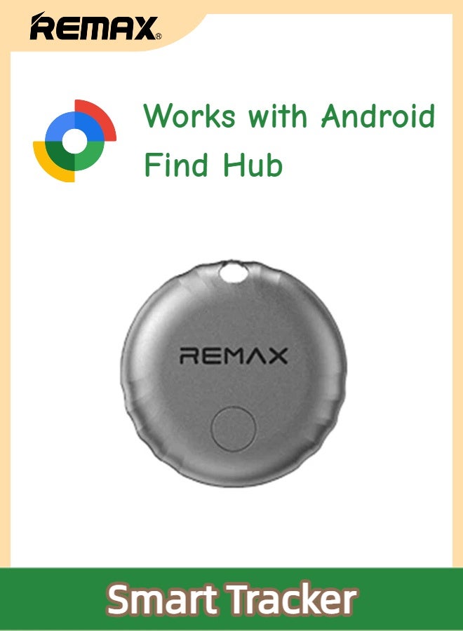 REMAX Smart Tag Global Positioning Anti-Loss Smart Tracker, Real-Time Global Location Tracking, Long Battery Life, Suitable For Backpacks, Pets, Keys, and Travel. (Android Only), Supports Google "Find Hub" App, For Android Phones/Pixel/Samsung, etc. Grey - Image 1